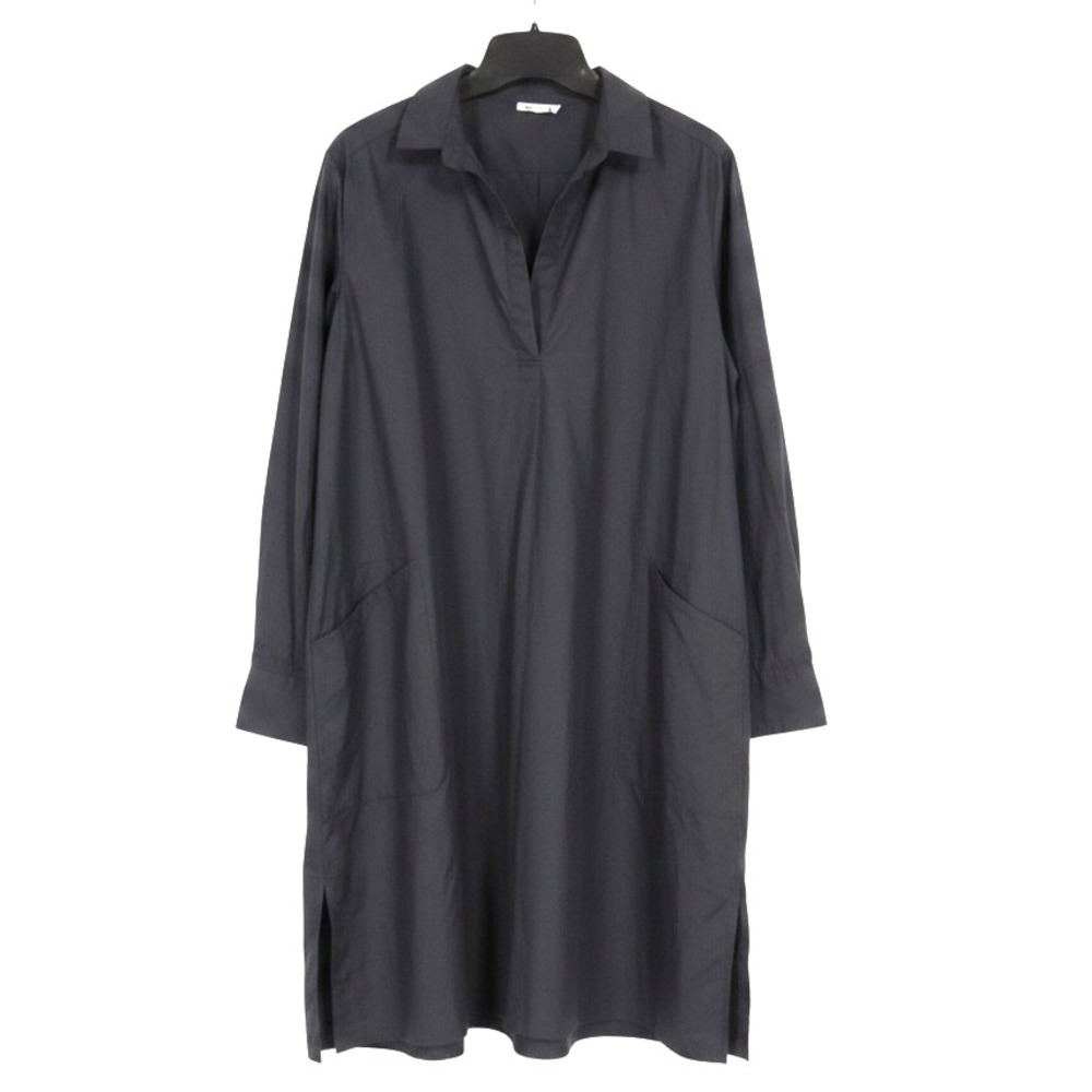 SUNDAYS ANTHROPOLOGIE Black TWILL Collar V-Neck SIDE POCKETS Tunic Dress Sz M